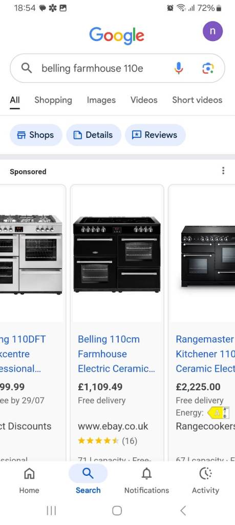110 Belling range-style/farmhouse electric cooker  