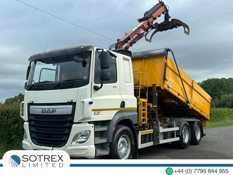 DAF TRUCKS CF460 6 X 4 Dropside Tipper with Grab & Sleeper Cabin