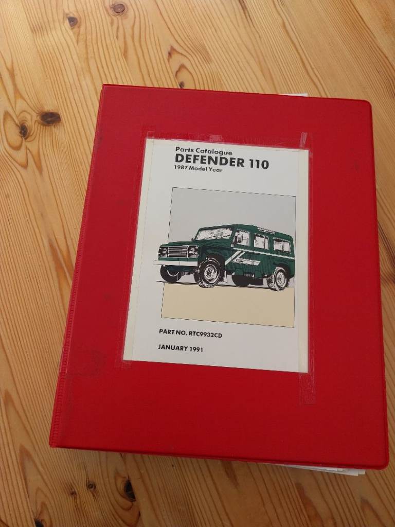 Land Rover 110 parts catalogue book 1987 Model Year, part number RTC9932CE