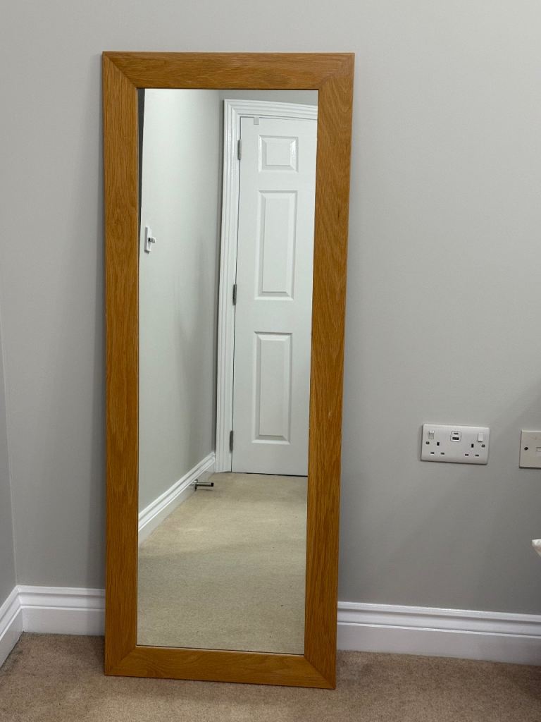 Oak framed full length mirror