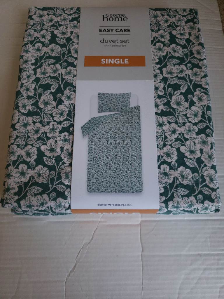 Home Summer Green Easy Care Duvet set Single