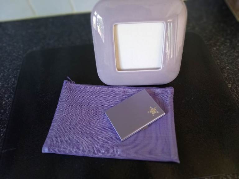 Small Lilac Photo Frame/make-up bag/Eye make-up set and mirror