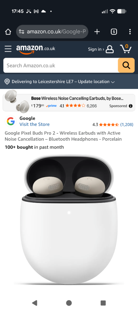 BRAND NEW SEALED ADJUSTABLE GOOGLE PIXEL BUDS PRO 2 RRP £169.99