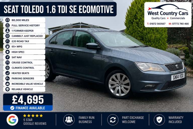 2014 SEAT Toledo 1.6 TDI Ecomotive SE 5dr HATCHBACK Diesel Manual
