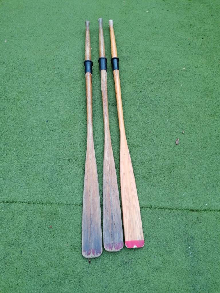image for X3 Vintage Wooden Oars / Paddles 