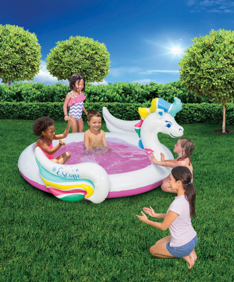 UNICORN PEGASUS LARGE SPLASH PADDLING POOL INFLATABLE SUMMER ACTIVIY PLAY CENTRE