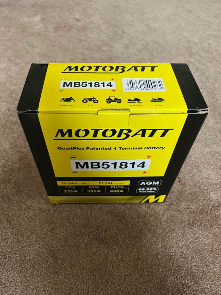 Motorcycle Battery - MOTOBATT QuadFlex Patented 4 Terminal Battery