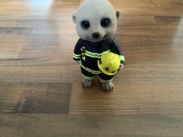 image for New fireman meerkat ornament gift still in box  
