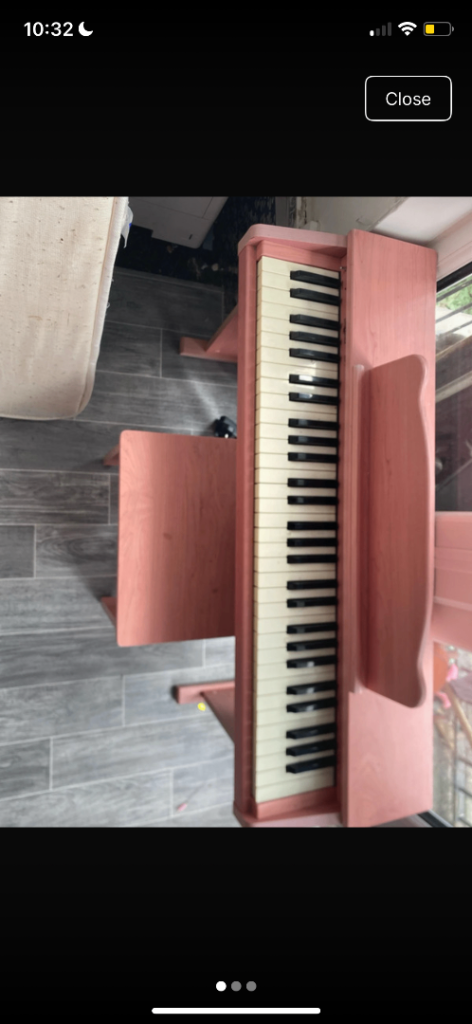 Pink Wooden Toy Piano with Stool – Good Condition