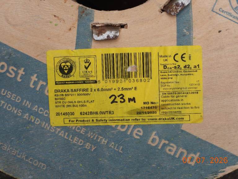 Draka 6mm t&e cable