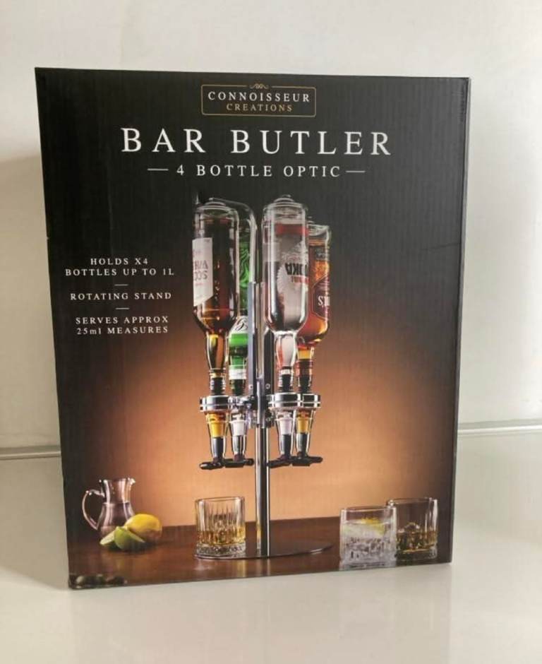 Connoisseur Creations Menkind Four Bottle Bar Optic Drinks Dispenser 