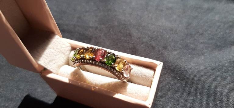 Multicoloured Agate Ring.  