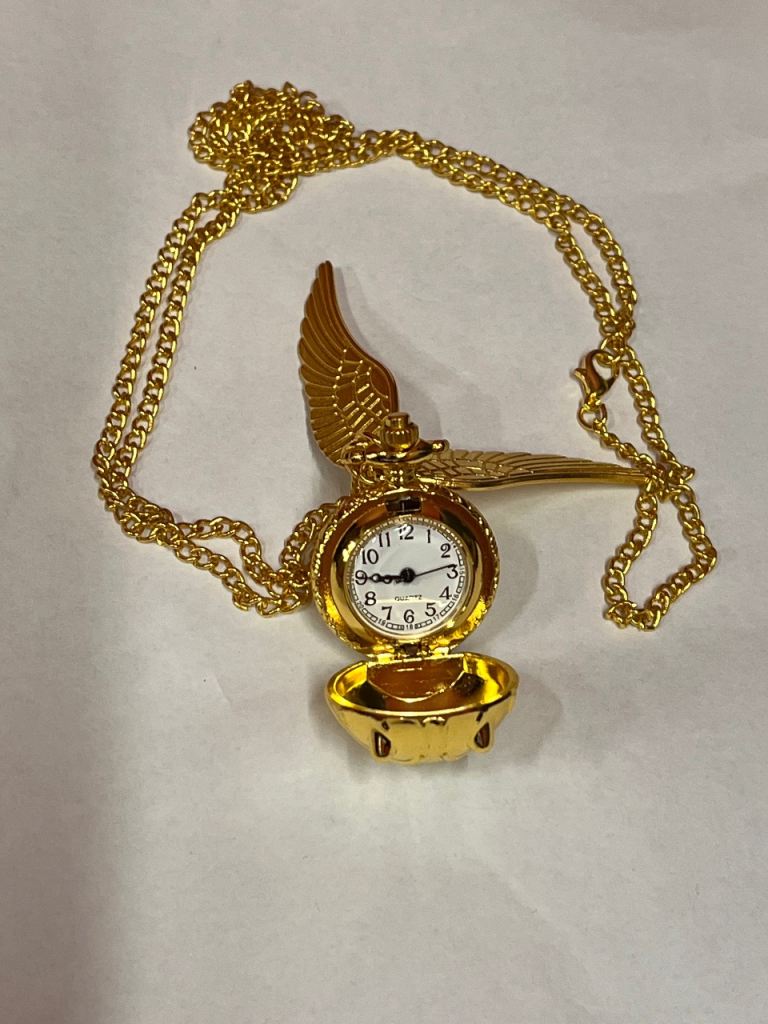 Harry Potter Golden Snitch Pocket Watch With Angel Wings