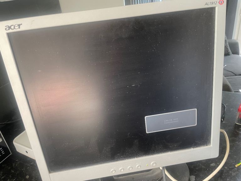 Acer AL1912 Computer Monitor – Silver, Fair Condition