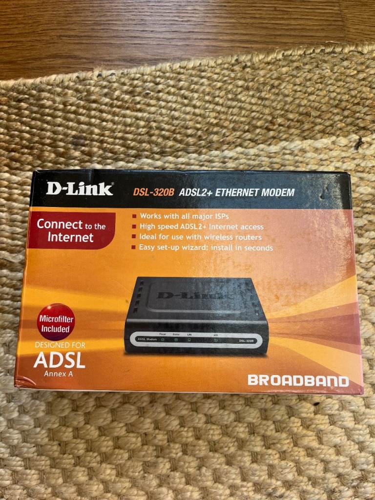 D-Link DSL-320B ADSL2+ Ethernet Modem - New in Box
