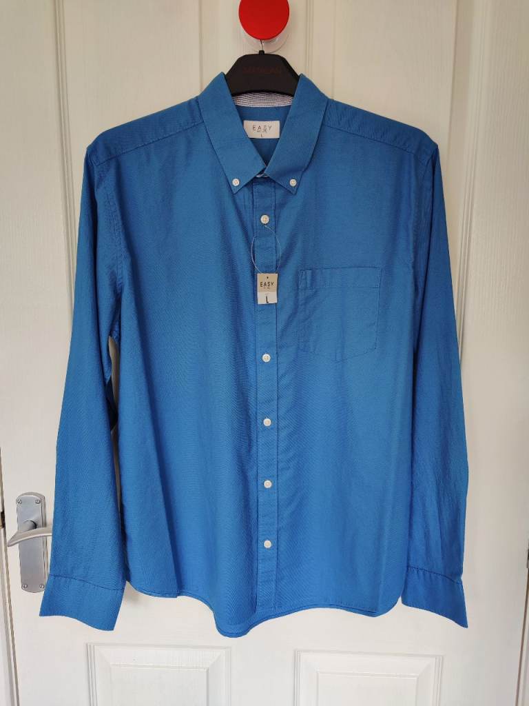 Brand New Labeled Matalan Long Sleeved Oxford Style Blue Shirt.