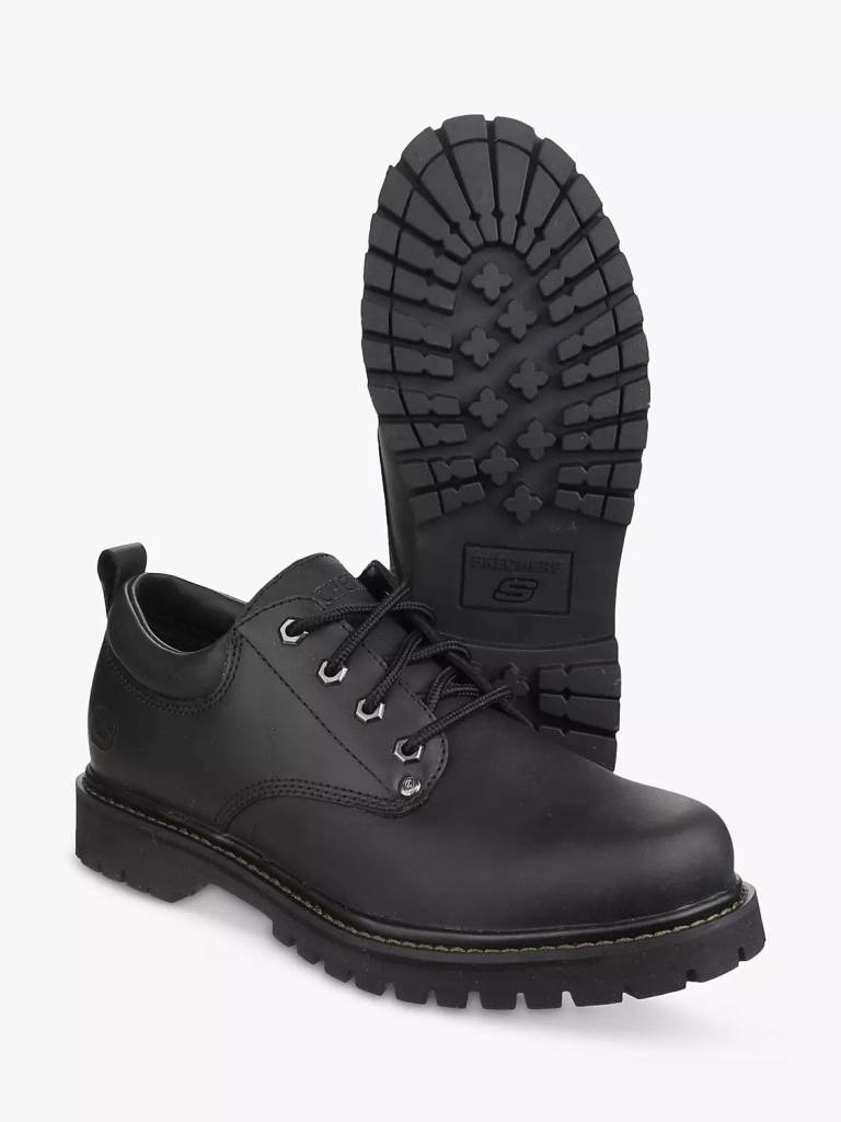 Brand New in Box Skechers Tom Cats Black Leather Mens Shoes
