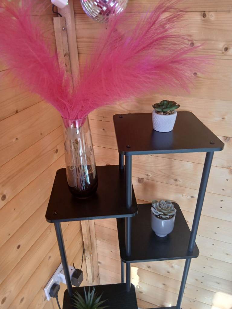 Black Wooden Display Shelf Unit – Good Condition