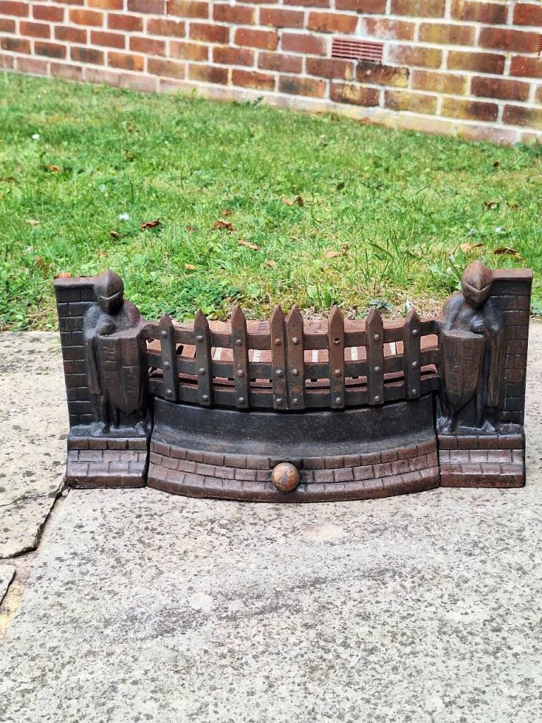 Vintage Exton Cast Iron Fire Front, Grate & Ash Pan
