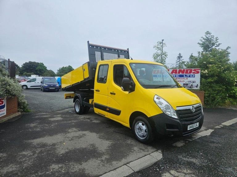 2016 ON 66 PLATE VAUXHALL MOVANO R3500 L3H2 LWB CREW CAB TIPPER 65K ULEZ FREE 