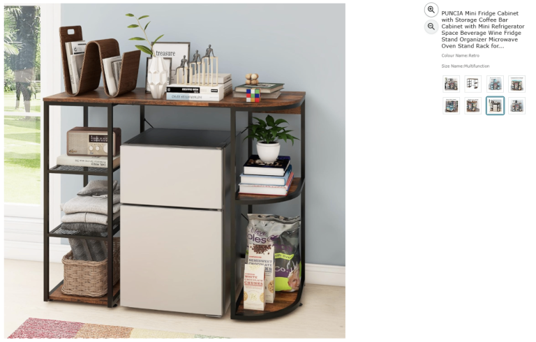Mini Fridge Cabinet with Storage Coffee Bar Microwave Oven Stand Rack|| Brand new 45% off price 