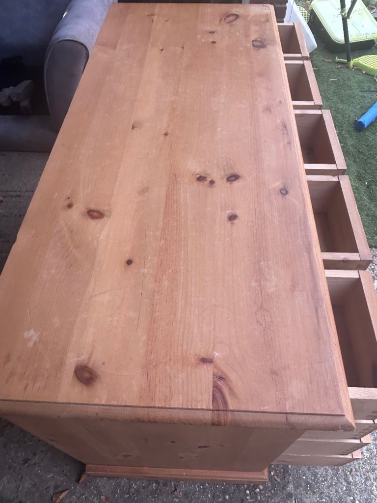 Solid chunky pine large chest of 13 drawers. Possible delivery 