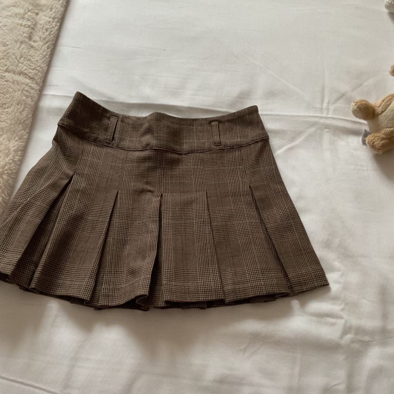 M/S Brown Pleated Mini Skirt Girls New no tags