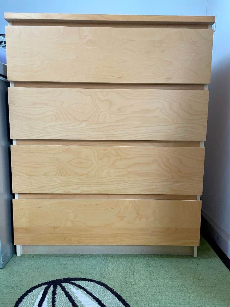 Used but great condition IKEA MALM Chest of 4 Drawers in Birch - Delivery is possible