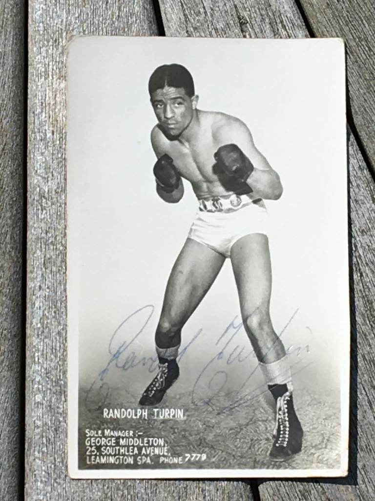 Signed photo of Randolph Turpin, former world middleweight champion. 