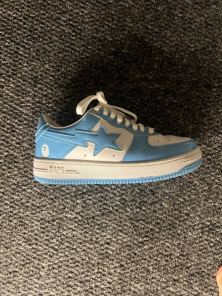 Bape Sta Trainers Size 5.5 - Light Blue and White