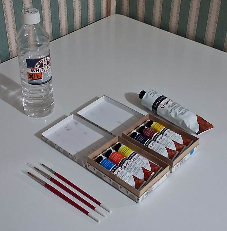 Lightly Used Daler-Rowney Oil Paint Bundle + Brushes – Ready to Paint! £33
