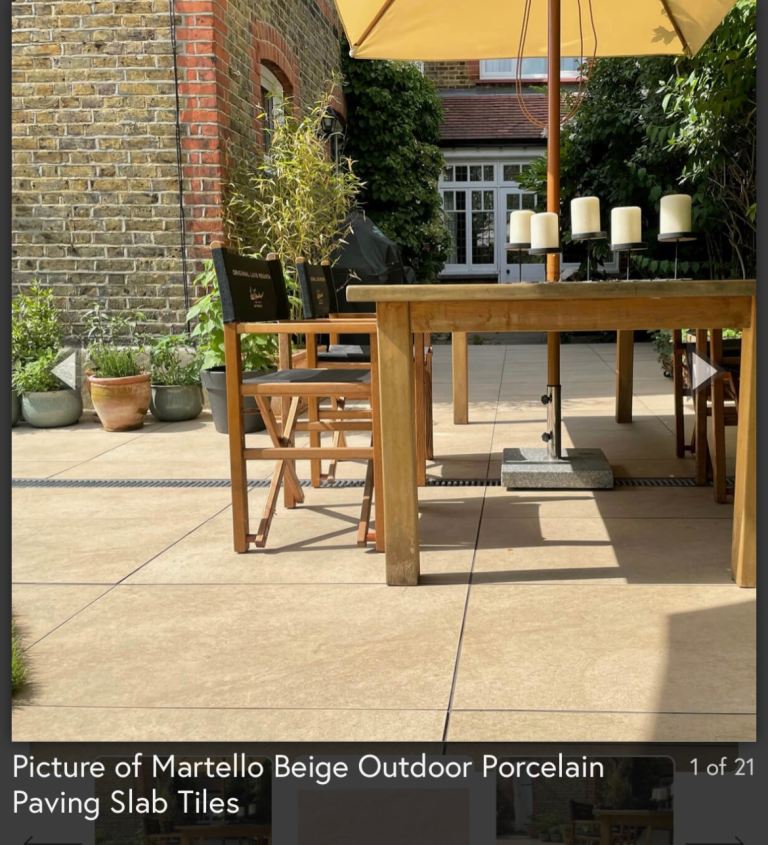 Outdoor porcelain paving slabs - beige 