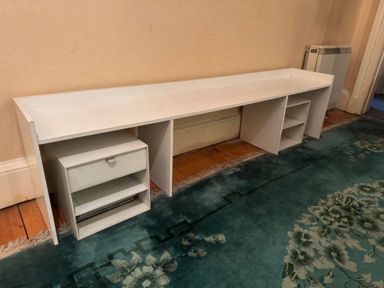 Three White Wooden Storage Units – Versatile & Good Condition
