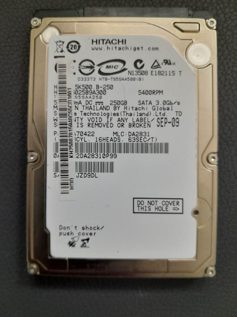 Hitachi 250GB SATA Laptop Hard Drive