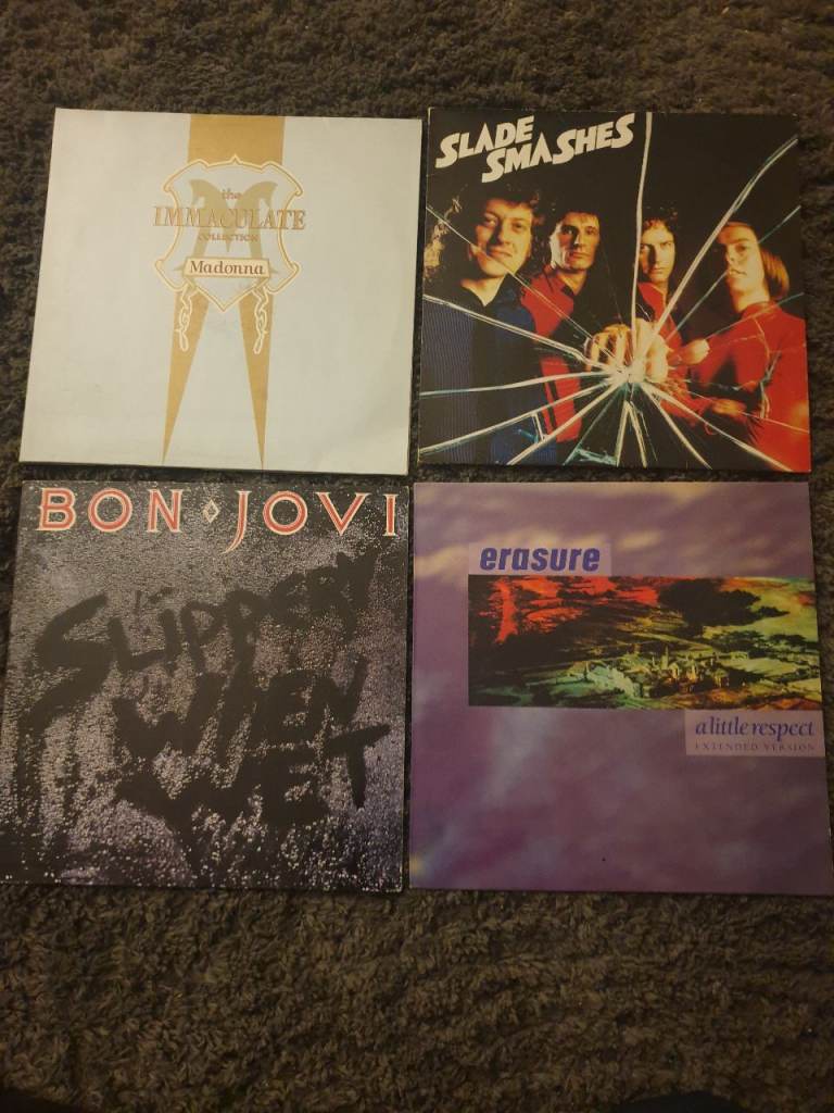 RECORDS  VYNL RECORDS MADONNA BON JOVI T'PAU STATUS QUO BLONDIE ADAM AND THE ANTS ETC
