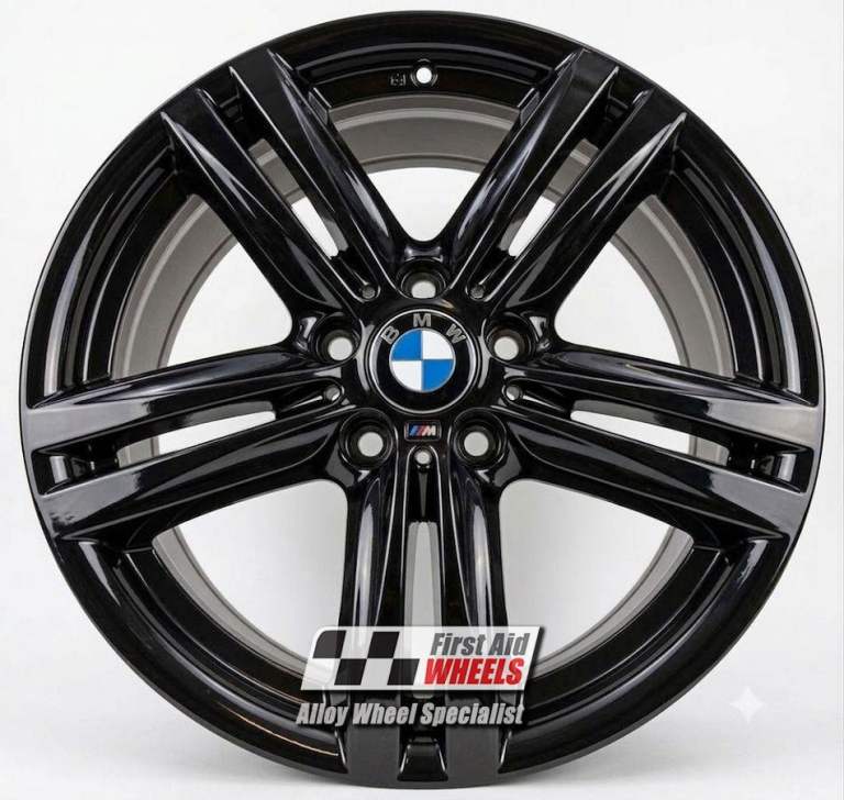 R400BG Swap BMW 1 2 SERIES 4x 18'' GENUINE STYLE 386M GLOSS BLACK ALLOY WHEELS