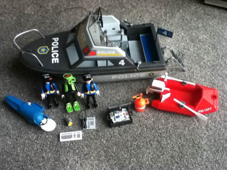 image for Playmobil Police Boat and accessories                        