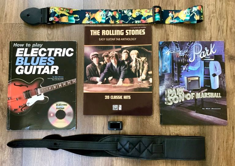 2 High Quality Unused Guitar Straps, 3 Guitar Songbooks / Tutorials & Tuner