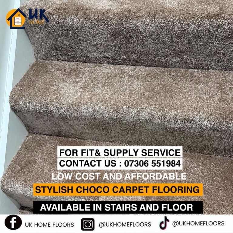 Low cost Choco carpet stairs 