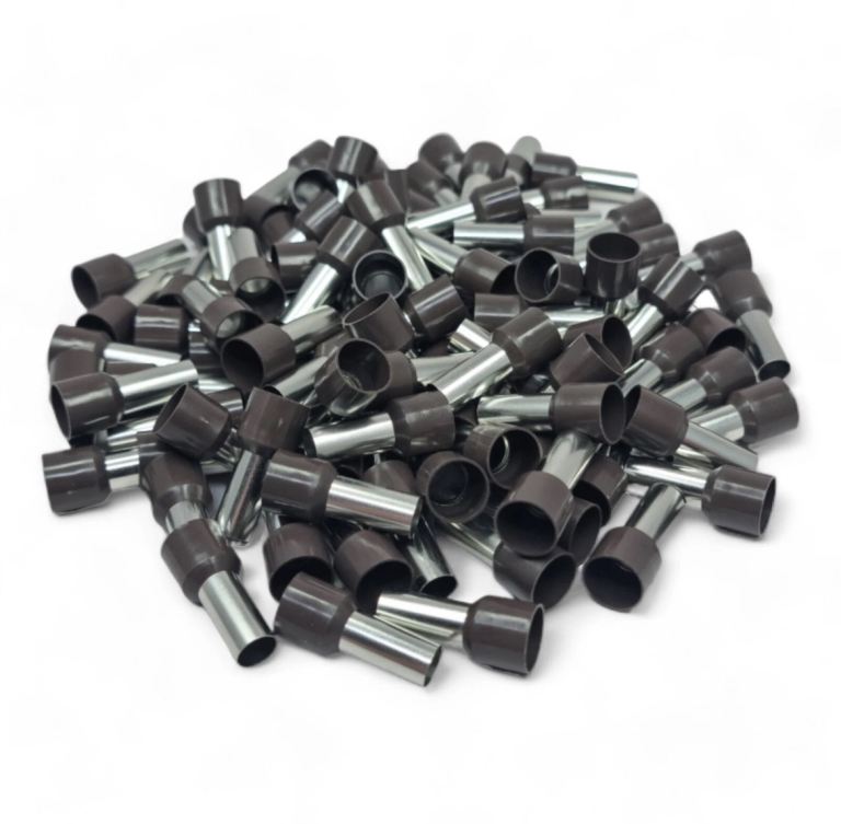 Insulated Cord End Terminals Single Cable Entry Bootlace Ferrules Brown 25.0mm²