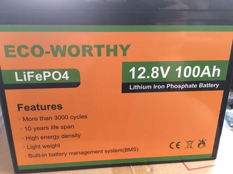 NEW LITHIUM LEISURE BATTERY ECO-WORTHY 100AH LIFEPO4 LEISURE BATTERY
