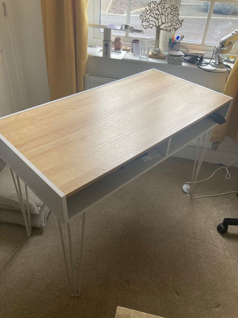 Computer Desk Wood Effect Metal Legs