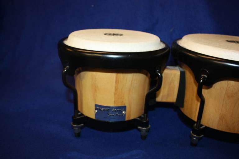 Gon Bops Fiesta Bongo 7in and 8.1/2in Natural with Black Hardware ~ Excellent Condition ~ £95 ono