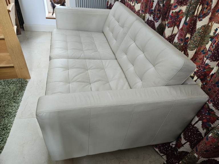 Cream leather sofa