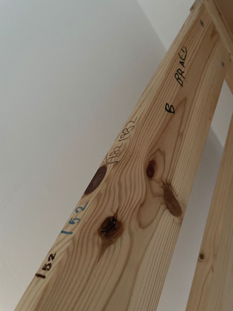 Ikea wooden pine bank bed with mattress 