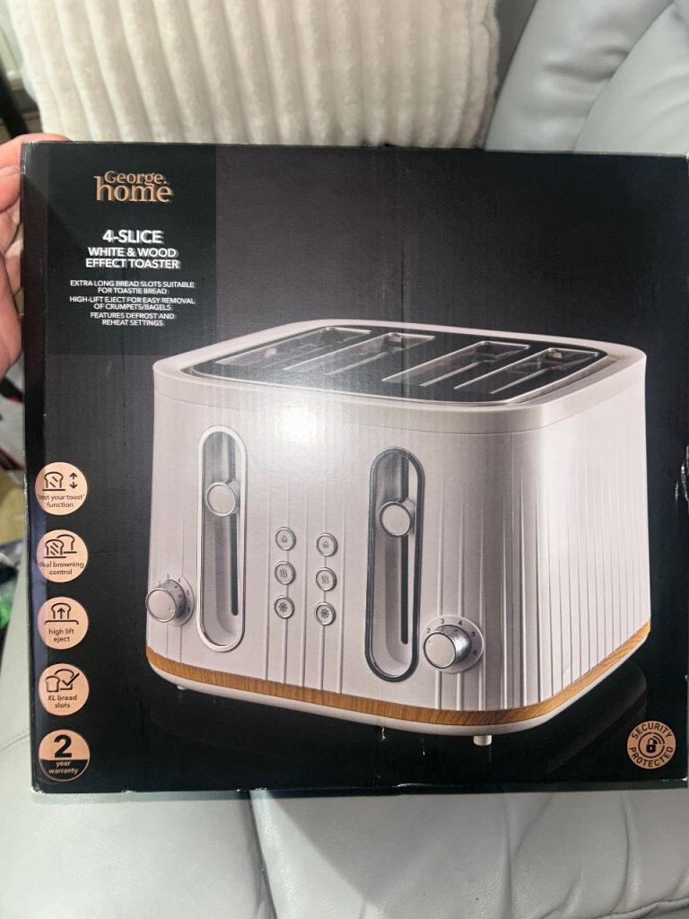 White and Wood toaster 
