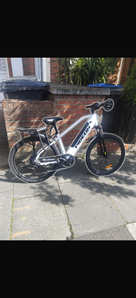 Pigeon Electric Hybrid Bike – White, Good Condition