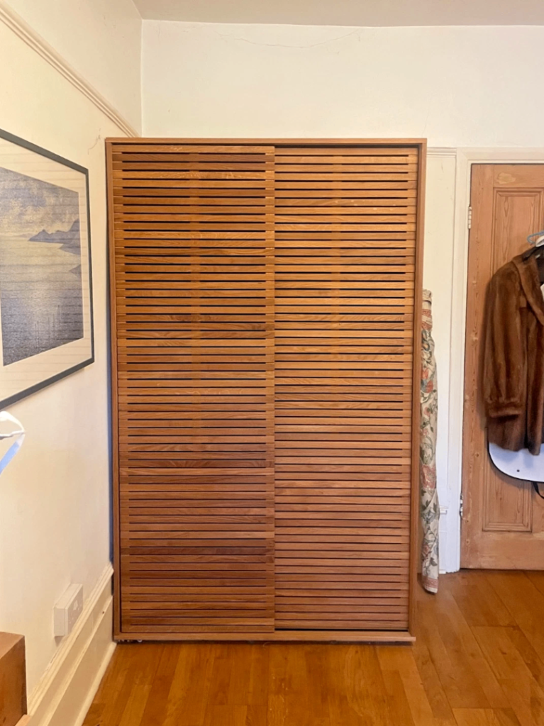 Habitat Max 2 Door Sliding Oak Wardrobe. £850 New. Good Condition.