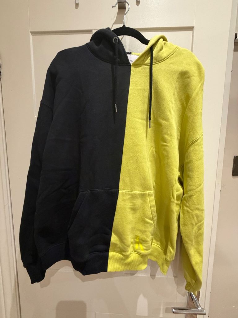 Calvin Klein Jeans Hoodie – Black & Yellow, Size L