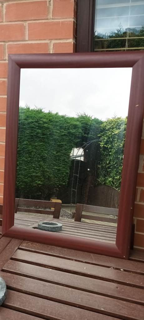 Large wooden frame mirror